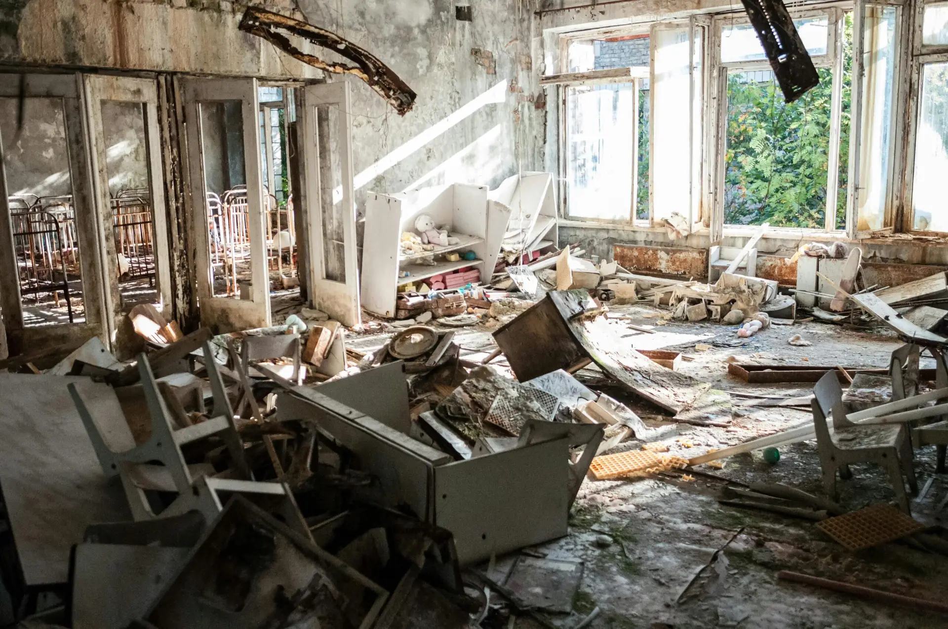 A house and the contents damaged by disaster